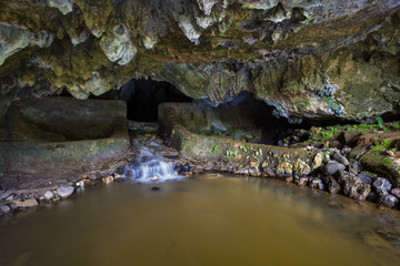 Front entrance of the Lalay Cave, Sawarna, Banten, Indonesia.
