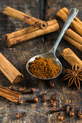 Spices - cinnamon and cloves