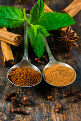 Spices - cinnamon and cloves