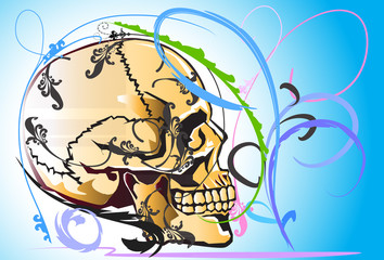 skulls Imagin creative brush style