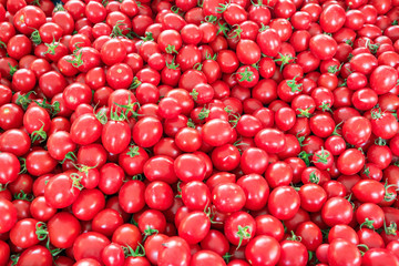 Food background with ripe tomatoes