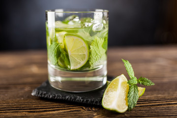 Mojito cocktail on dark background