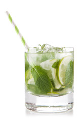 Mojito cocktail on white background