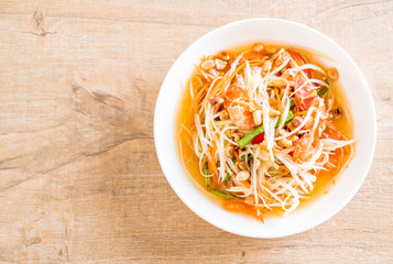 spicy papaya salad (Traditional Thai food)