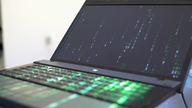 Man Use Laptop Keyboard With Shift With Illumination And Color Matrix