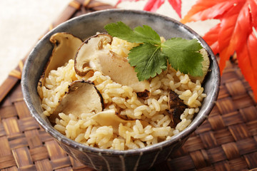 松茸ご飯　Rice cooked with matsutake mushroom
