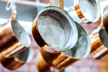 Pots hanging in the kitchen