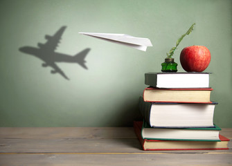 Paper plane education concept