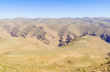 Fototapeta na wymiar Beautiful remote landscape in Middle Atlas mountain region or Morocco, North Africa