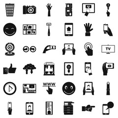 Downloading icons set, simple style