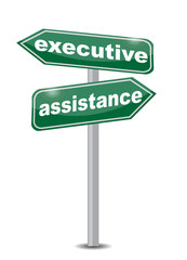 executive assistance signpost illustration design over a white background