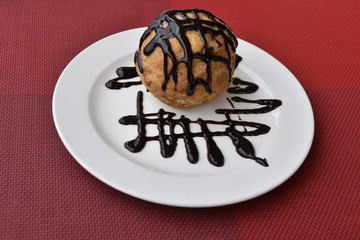 Fried ice cream - crispy shell around the still-cold ice cream