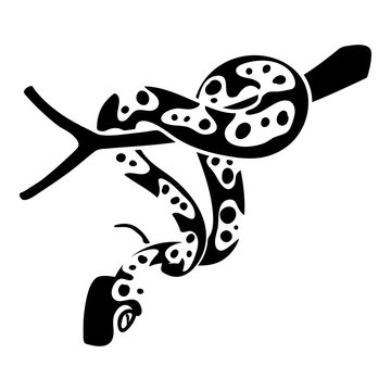 Ball python icon, simple style