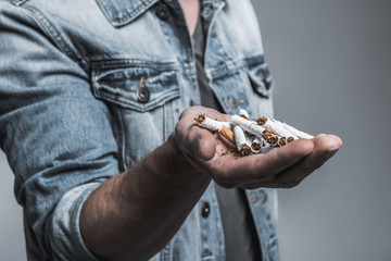 Young man is ready to stop smoking