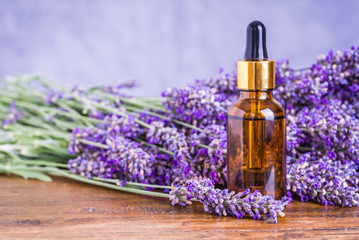 Obraz na płótnie Canvas Lavender oil or essential oil, natural remedies, aromatherapy.