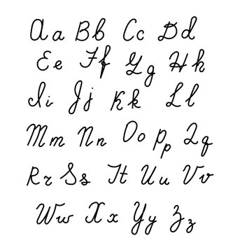 Hand drawn fonts. Handwritten alphabet style modern calligraphy