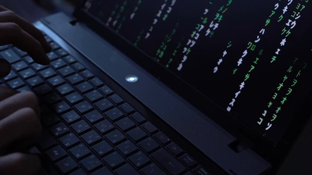 Man Use Laptop Keyboard With Shift With Illumination And Color Matrix