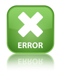 Error (cancel icon) special soft green square button