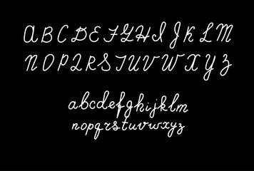 Obraz premium Hand drawn fonts. Handwritten alphabet style modern calligraphy