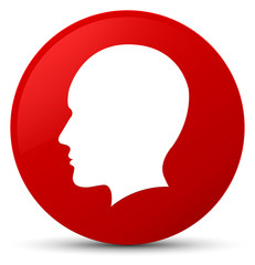 Head men face icon red round button