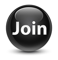 Join glassy black round button
