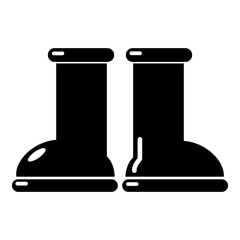 Rubber garden boots icon , simple style