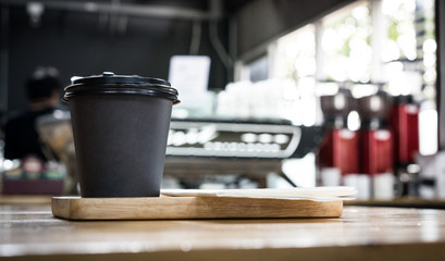 Working in coffee shop.