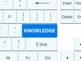 Knowledge blue keyboard button