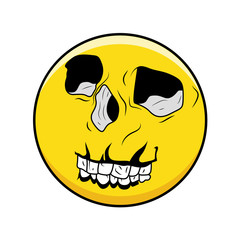 Scary Halloween Skull Face Smiley Vector