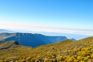 View from top of Piton des Neiges mountain, Reunion Island, France
