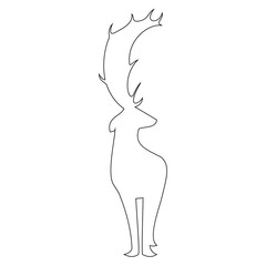 Simple one line deer logo.