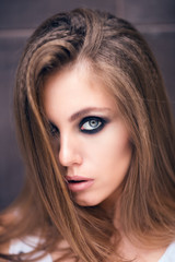 Fototapeta premium Beautiful girl on the street close-up