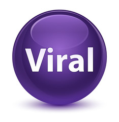 Viral glassy purple round button