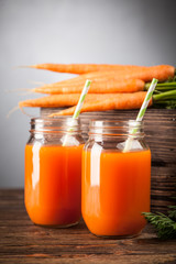 Fresh organic carrot juice