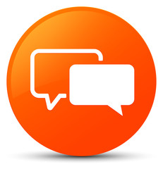 Testimonials icon orange round button
