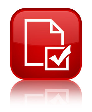 Survey icon special red square button Stock Illustration | Adobe Stock