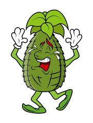 Crying Cartoon Pineapple Vector