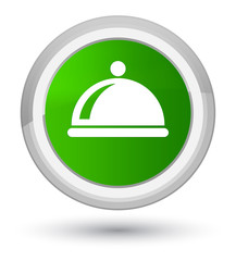 Food dish icon prime green round button