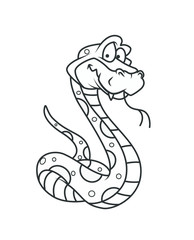 Cartoon Snake Drawing - clip-art vector illustration 