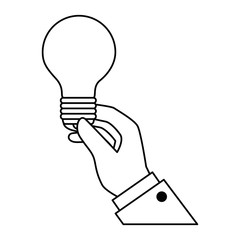 hand human with bulb light