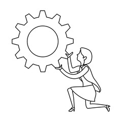 businesswoman with gear avatar character