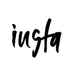 Obraz premium Hand drawn word -Insta. Lettering design for posters, t-shirts, cards, invitations, stickers, banners, advertisement. Vector EPS 10