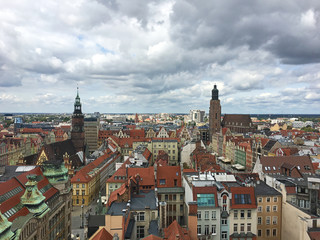Fototapeta na wymiar Vista aérea de Wroclaw, Polonia