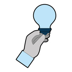 hand human with bulb light