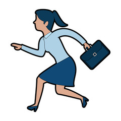 successful businesswoman with portfolio avatar character