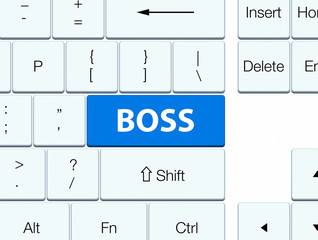 Boss blue keyboard button
