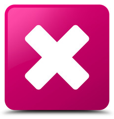 Fototapeta premium Cancel icon pink square button