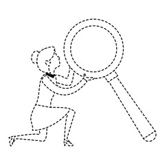 businesswoman with magnifying glass avatar character