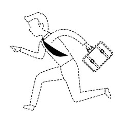 businessman running with portfolio avatar character