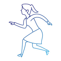 successful businesswoman running avatar character